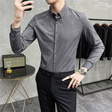 Men Shirt Plaid Long Sleeve Shirt
