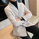 Double Brewed Seersucker Suit Men's Suit Solid Color Repair Lightly Mature