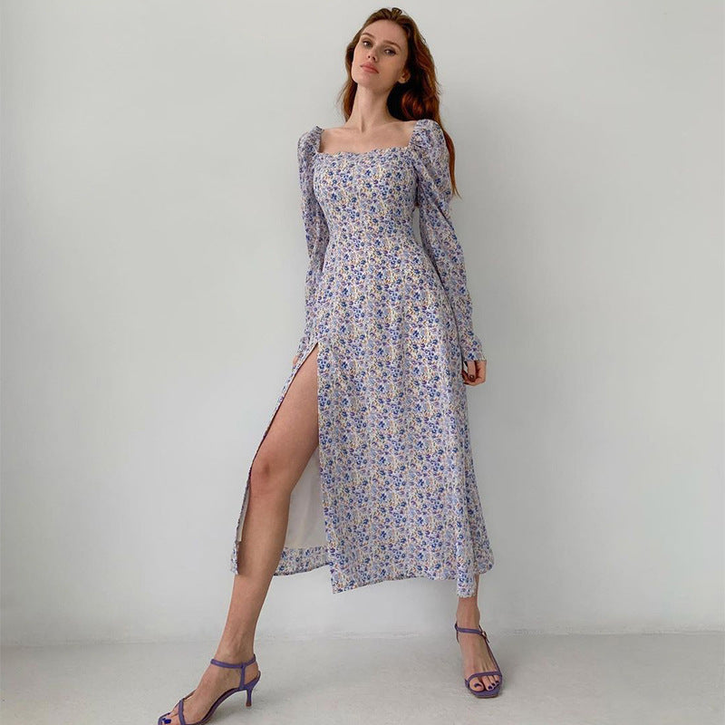Nina Parker Dresses Long Sleeve Slit Dress Sweet Floral Dress