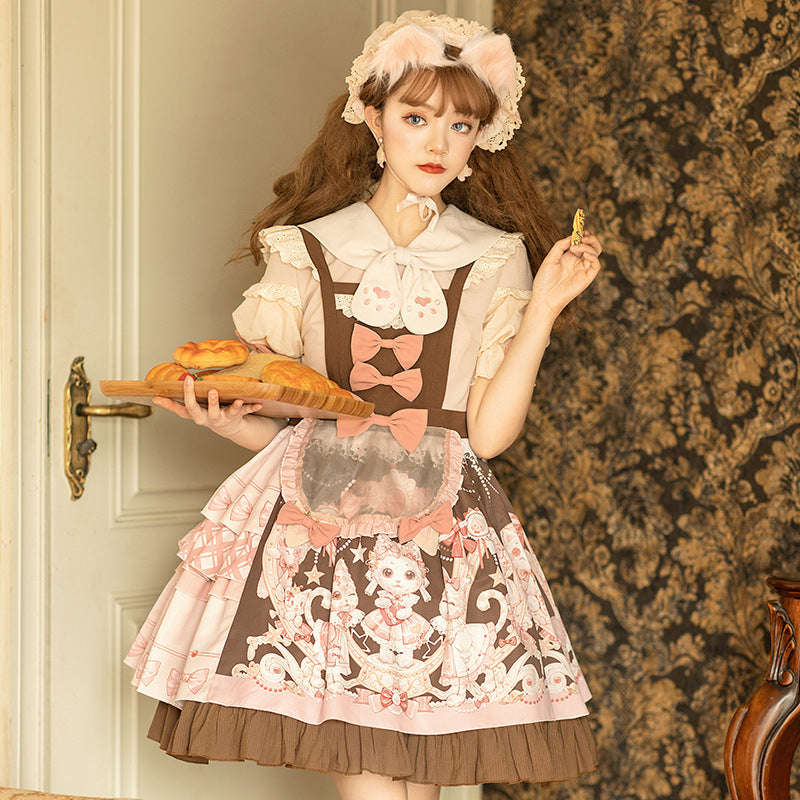 Gothic Lolita Harajuku Style Clothing Lolita Dress Detachable Apron Strap Sweet Cute Lolita Spring/Summer