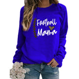 Boy Mama T Shirt Football Mama Printed round Neck