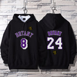 In Memory of Kobe Hoodie Kobe Black Mamba No. 24 Hooded Sweater Winter Fleece-Lined
