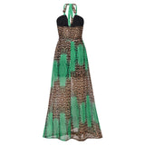 Beth Dutton Bohemian Dress Summer Spring Midi Dresses Sexy Leopard Print Backless Dress Chiffon Maxi Dress