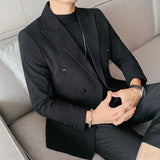 Double Brewed Seersucker Suit Men's Suit Solid Color Repair Lightly Mature