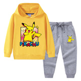 Children Pokemon Pikachu Hoodie & Pant Set Sweater Set Two-Piece Cotton Trendy