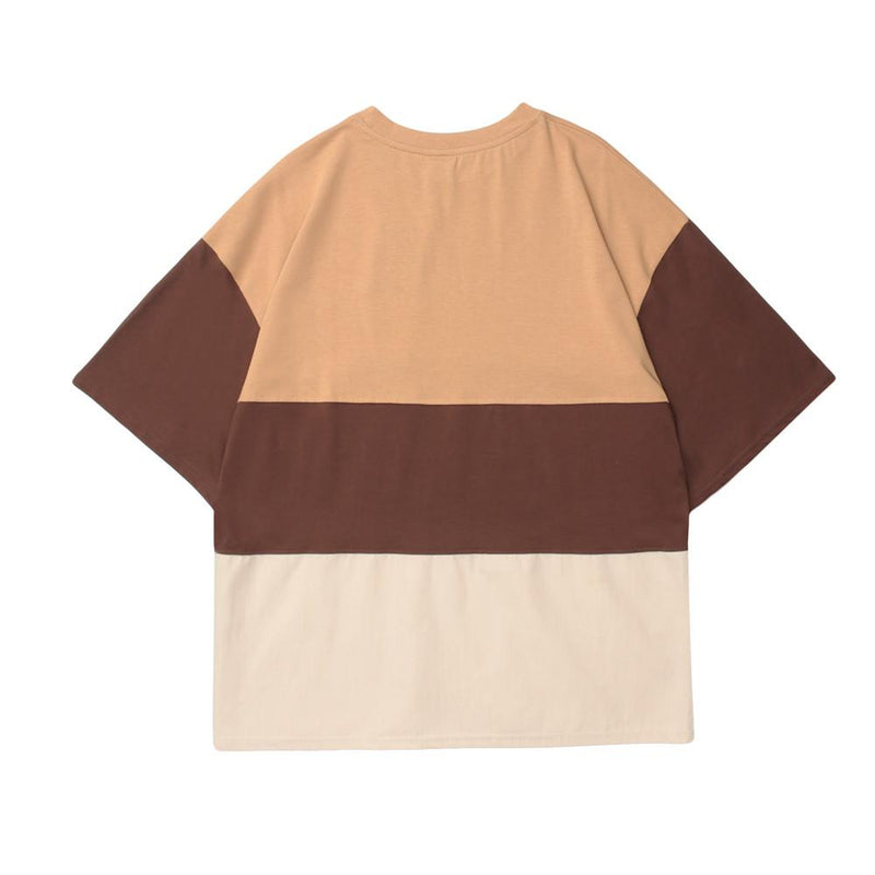 Men T Shirt Summer Casual Tops Loose Color Matching Half Sleeve