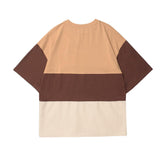 Men T Shirt Summer Casual Tops Loose Color Matching Half Sleeve