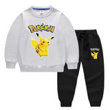 Children Pokemon Pikachu Hoodie & Pant Set Two-Piece Baby Cotton Sweater Set