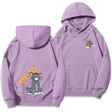 Tom and Jerry Hoodie Brushed Hoody Men's Hooded Autumn and Winter Loose Coat