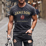 Tactics Style T Shirt For Men Large Size Letters Printed T-shirt Solid Color Casual Short Sleeve