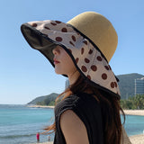 Straw Hat Bucket Hat Big Brim Beach Sun Hat
