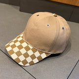 Vintage Check Baseball Cap Chessboard Lattice