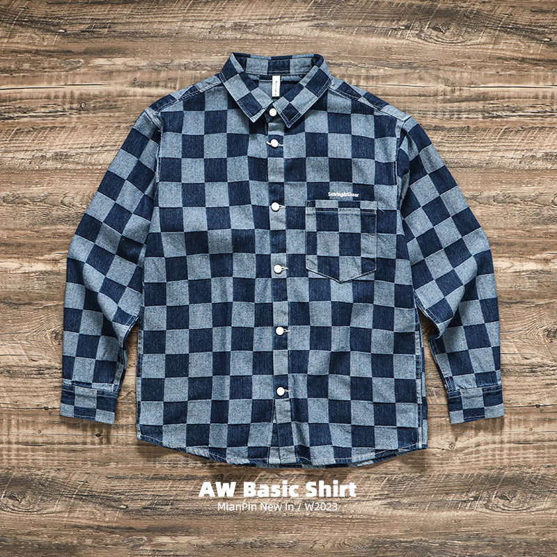 Denim Shirts Men's Long-Sleeved Casual Shirt Men's Jacket