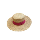 Straw Hat Raffia Flat-Top Cap Summer Sun Protection for Children Beach Straw Hat
