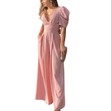 Women Bohemian Dress Summer Sexy V-neck Backless