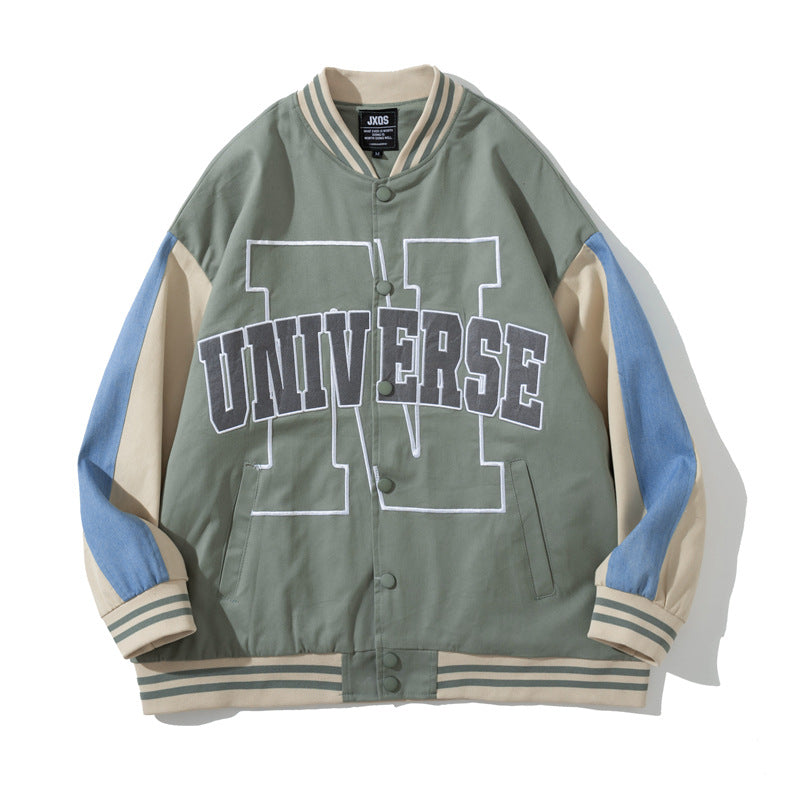 New York NYC Varsity Jacket Colorblock Baseball Uniform Embroidery