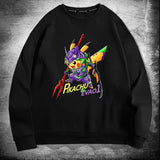 Men and Women Pokemon Pikachu Hoodie Neon Genesis Evangelion EVA Crew Neck Sweater