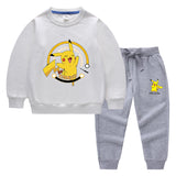 Children Pokemon Pikachu Hoodie & Pant Set Two-Piece Cotton Sweater Set