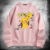 Men and Women Pokemon Pikachu Hoodie Crew Neck Pullover Sweatshirt