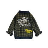 Toddler Boys Jackets Children's Clothing Spring and Autumn Lattice Denim Jacket for Boys