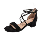 Nude Chunky Heel Roman Sandals