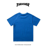 Thrasher T Shirt Flame Color Matching Short Sleeve T-shirt