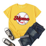 Boy Mama T Shirt Baseball Mama Printed Short Sleeve T-shirt
