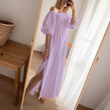 Women Bohemian Dress Women's Summer Loose Bohemian Cotton and Linen Dress