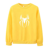 Men Spider Hoodie Crew Neck Sweater Fleece Spider-Man Print