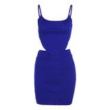 Women Top & Skirt 2 Piece Set Summer Spaghetti Straps Midriff-Baring Vest Hip Split Skirt Suit