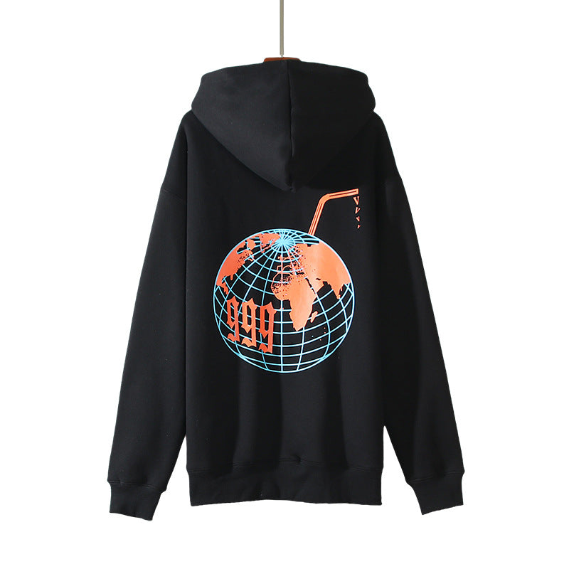 999 Vlone Hoodie Autumn and Winter Printing Velvet Padded Hooded Sweatshirt