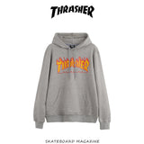 Thrasher Hoodie Flame Sweater Autumn and Winter Sports Loose Hooded
