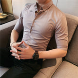 Men Shirts Summer Men's Half Sleeve Shirt Embroidered Shirt