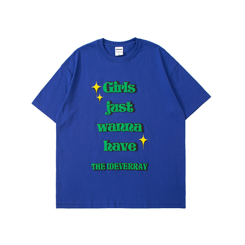 Man Summer T Shirt Artistic Text Printing