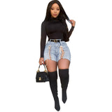 Women Denim Shorts Stretch Jeans Shorts Lace-up Shorts for Women