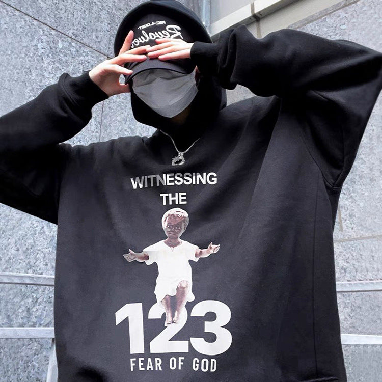 Rrr123 Hoodie Kids Hooded Terry Sweater Loose Hoodie