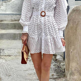 Women Bohemian Dress Spring and Summer Women's Clothing round Neck Short Sleeve Dress