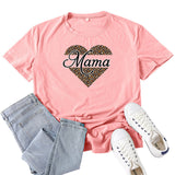 Boy Mama T Shirt Leopard Print Love Mama Pattern Printed T-shirt