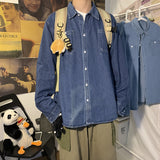 Denim Shirts Men's Long-Sleeved Casual Shirt Autumn Coat