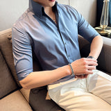 Men Shirts V-neck Half Sleeves Shirt