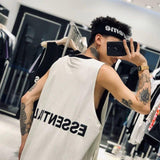 Fog Essentials Vest Fog Sleeveless T-shirt Men and Women Fear Ofgod Double Line Essentials Loose Basketball Mesh Couples Vest