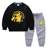 Children Pokemon Pikachu Hoodie & Pant Set Two-Piece Cotton Sweater Set