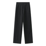 Men Suit Pants Trendy Solid Color Straight Split Design