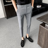 Men Trousers Striped Small Suit Pants Men