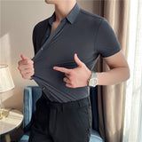 Men's Shirts Stretch Men's Short-Sleeved Shirt