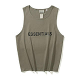 Kanye T Shirt 21ss Summer Fog Three-Dimensional Sports Style with Letters Vest Loose Sleeveless T-shirt