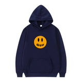 Smiley Face Hoodie Smiley Cartoon Printed Hoodie Men's Coat