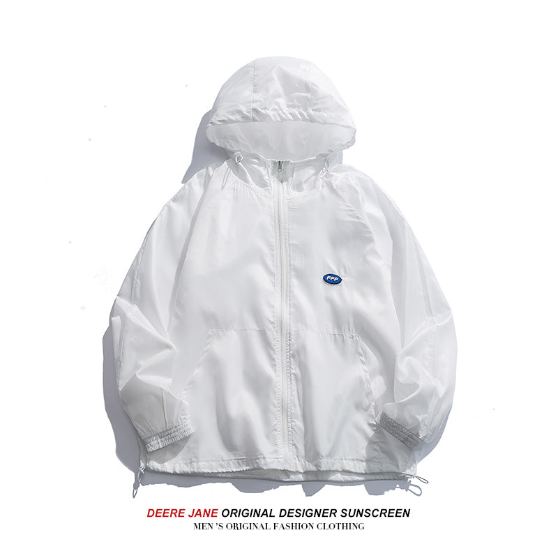Men Sun Protection Dressing Loose Hooded Sun-Proof Top Baby Boy and Girl Summer Thin Coat Top