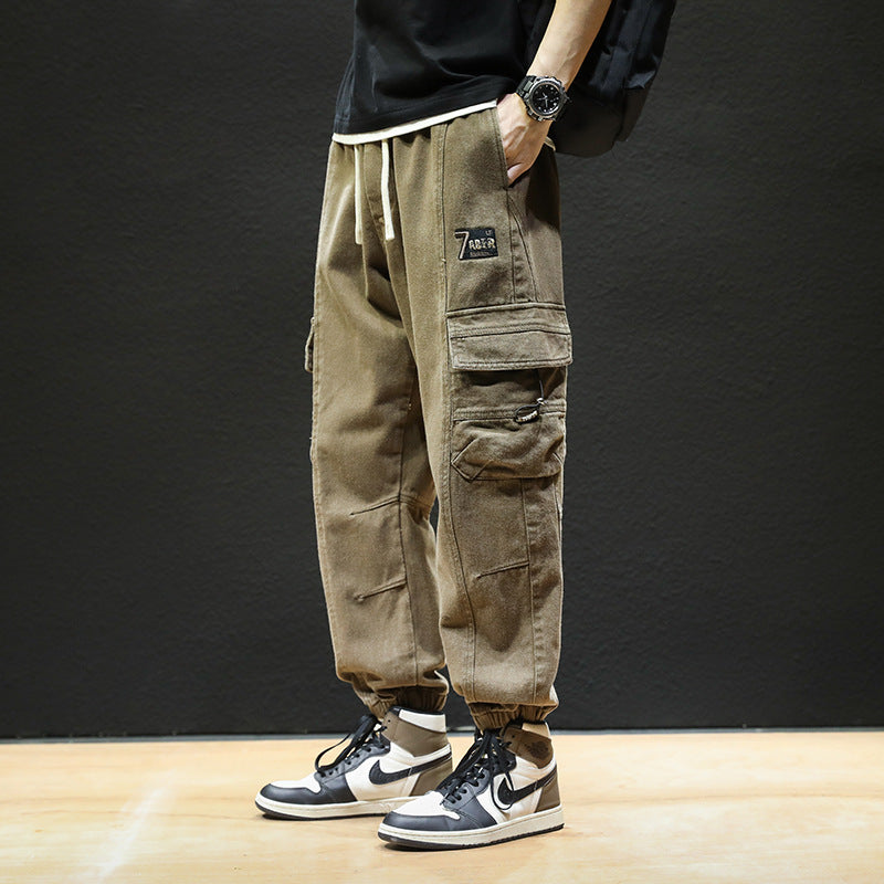Men Cargo Pants Workwear Pants Men's Spring Loose Casual Trousers