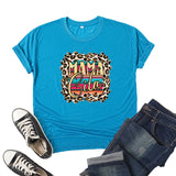 Boy Mama T Shirt Leopard Leopard Print Mama Cita Printed Short Sleeve T-shirt